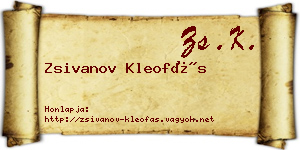 Zsivanov Kleofás névjegykártya
